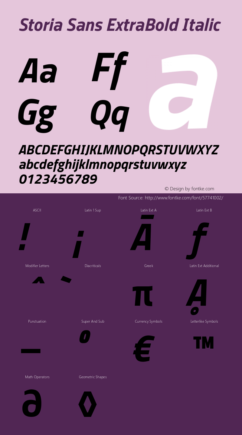 Storia Sans ExtraBold Italic Version 60.001;March 5, 2020;FontCreator 12.0.0.2522 64-bit图片样张