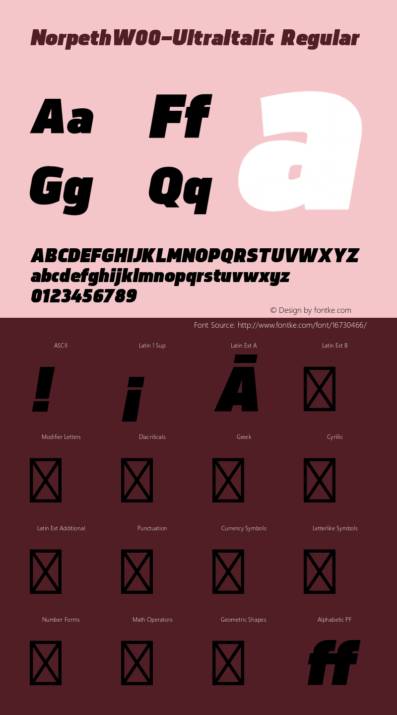 NorpethW00-UltraItalic Regular Version 1.10图片样张