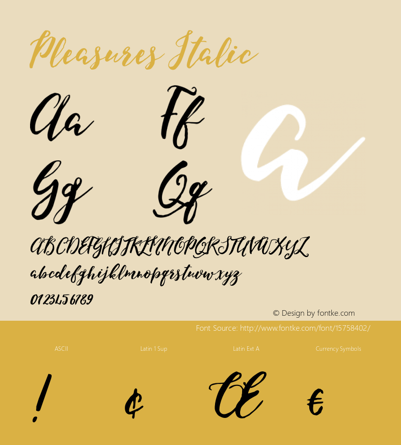 Pleasures Italic Version 1.00 2015图片样张