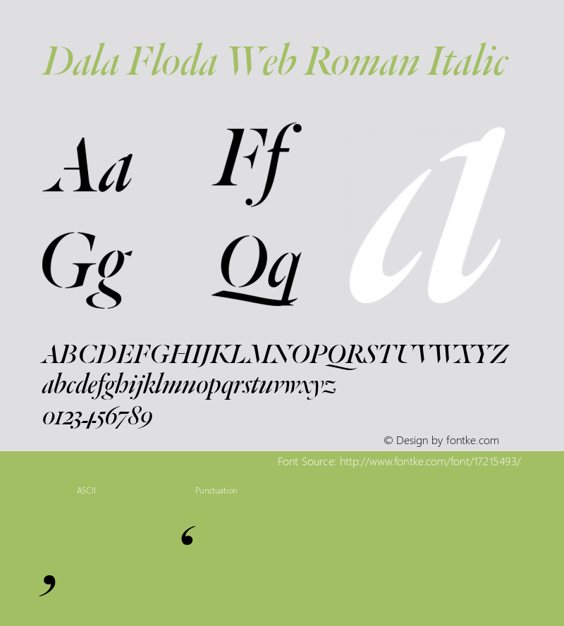 Dala Floda Web Roman Italic Version 001.002 2010图片样张