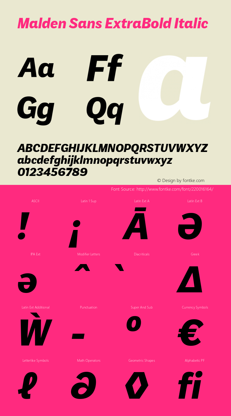 Malden Sans ExtraBold Italic Version 1.00, build 13, s3图片样张