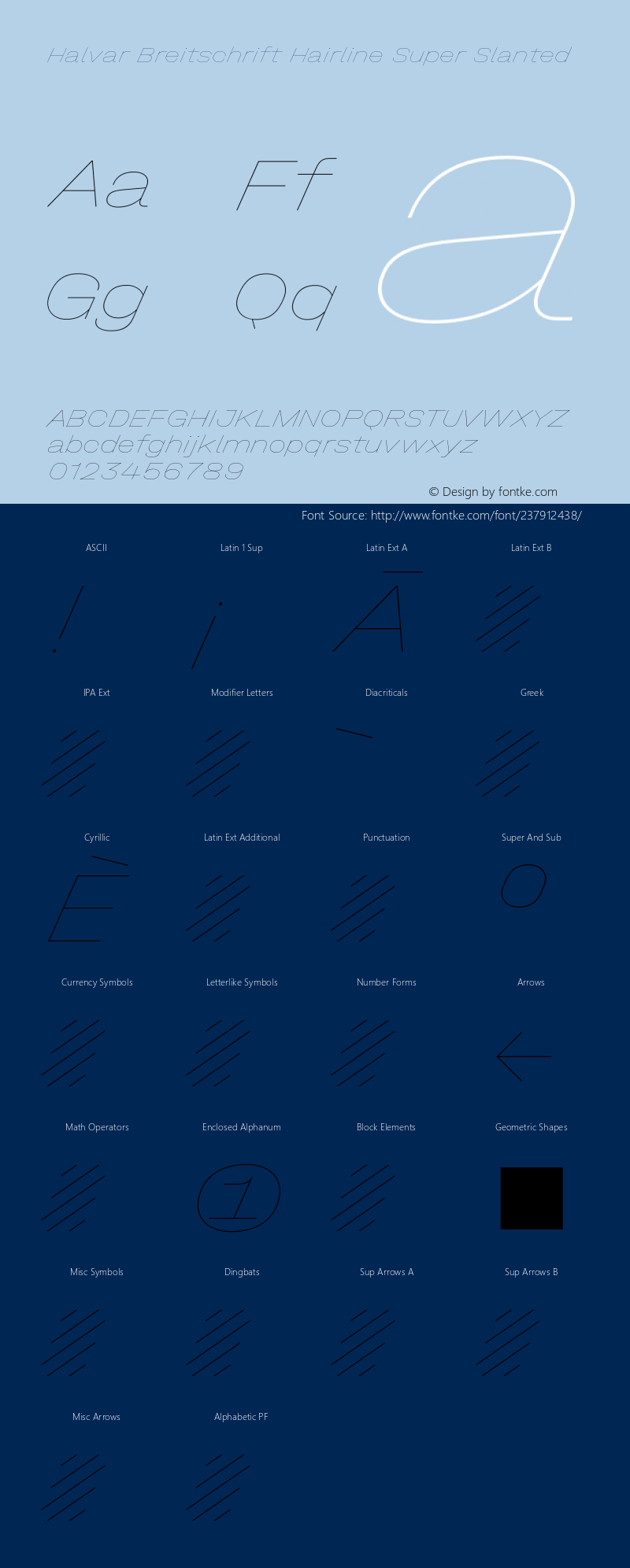 Halvar-BreitschriftHairlineSuperSlanted Version 1.000;hotconv 1.0.109;makeotfexe 2.5.65596图片样张