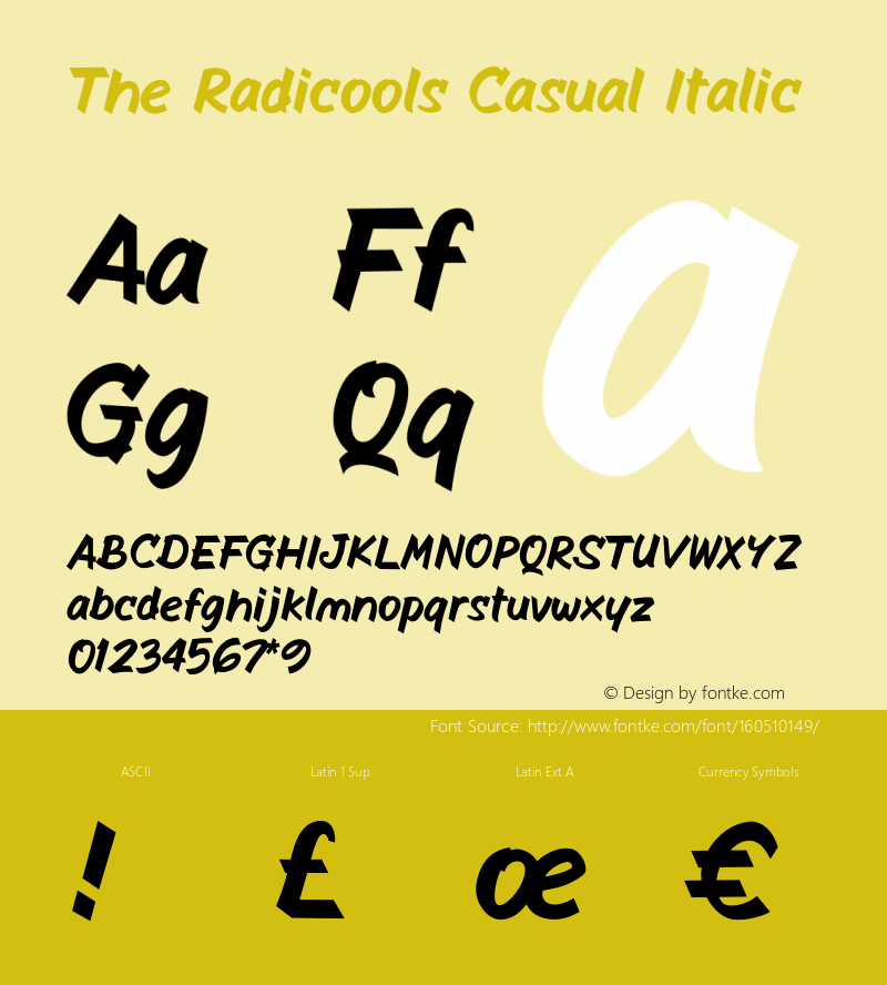 The Radicools Casual Italic Version 001.000图片样张