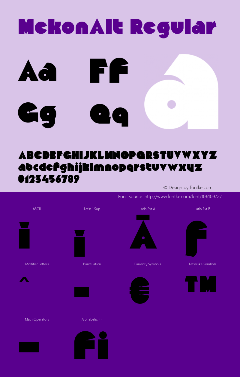 MekonAlt Regular 1.000;com.myfonts.northernblock.mekon.alt.wfkit2.3qZV图片样张