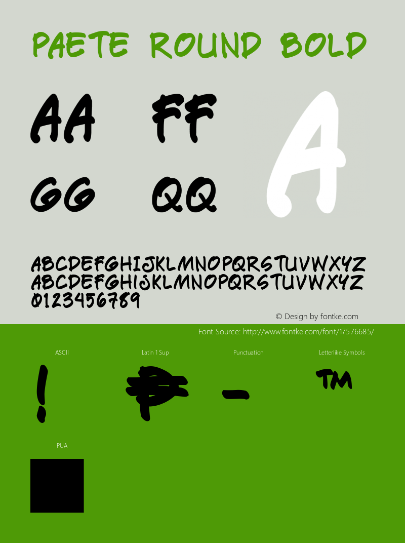 Paete Round Bold Macromedia Fontographer 4.1 10/18/2005图片样张