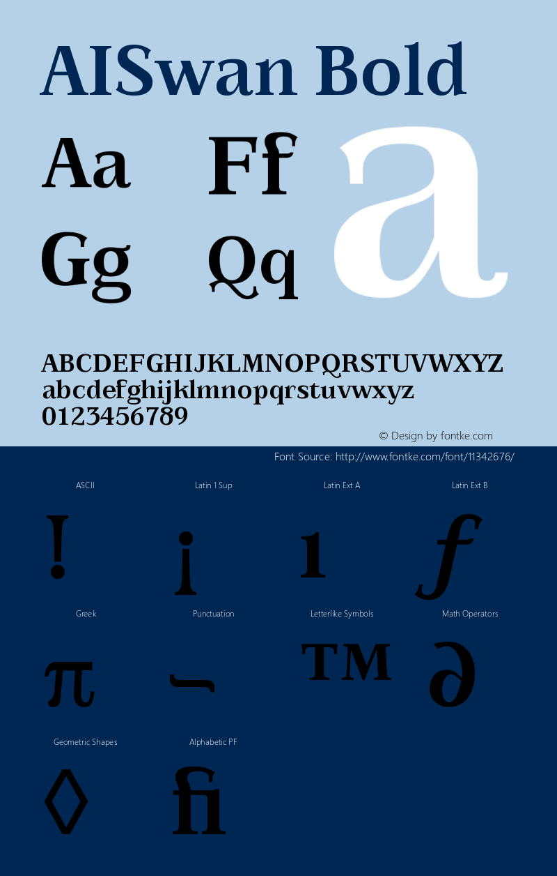 AISwan Bold Version 001.000图片样张