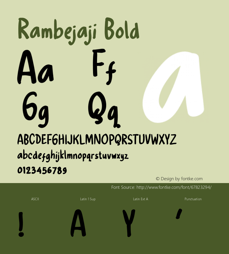 Rambejaji Bold Version 1.002;Fontself Maker 3.5.1图片样张