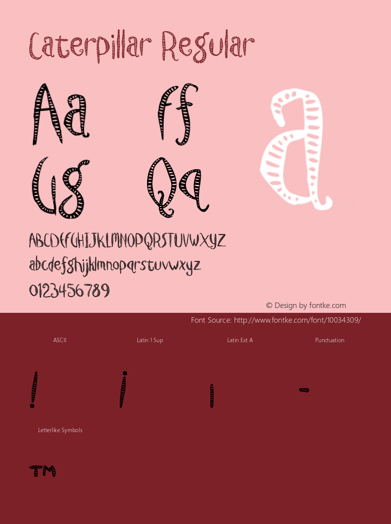 Caterpillar Regular Macromedia Fontographer 4.1.5 5/31/99图片样张