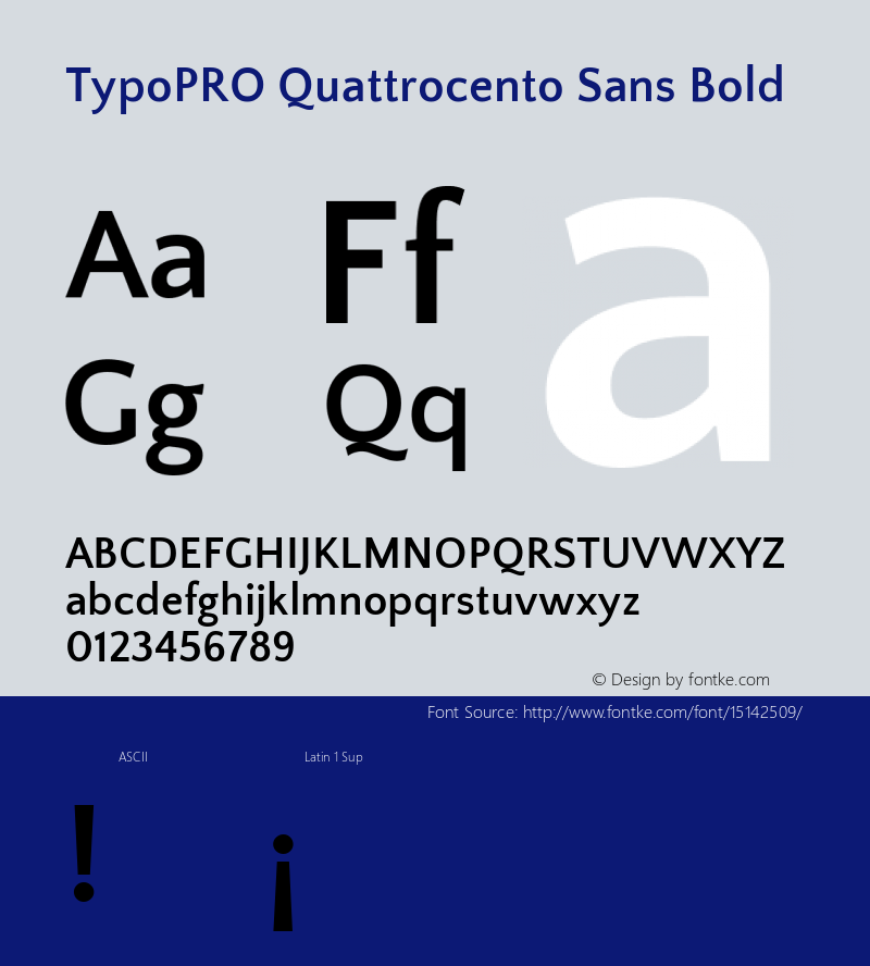 TypoPRO Quattrocento Sans Bold Version 2.000图片样张