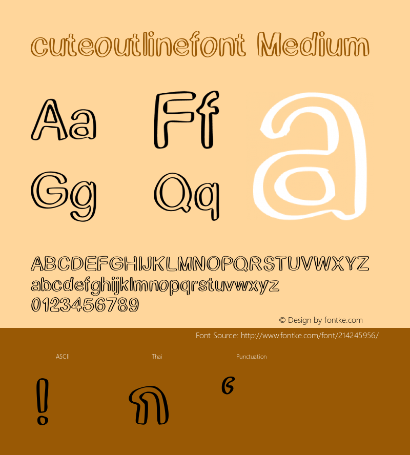 cuteoutlinefont Version 001.000图片样张