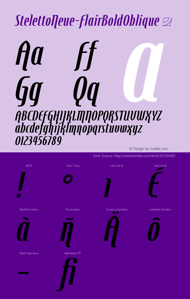 StelettoNeue-FlairBoldOblique ☞ Version 1.002;com.myfonts.easy.jonahfonts.steletto-neue.flair-bold-oblique.wfkit2.version.4oLn图片样张