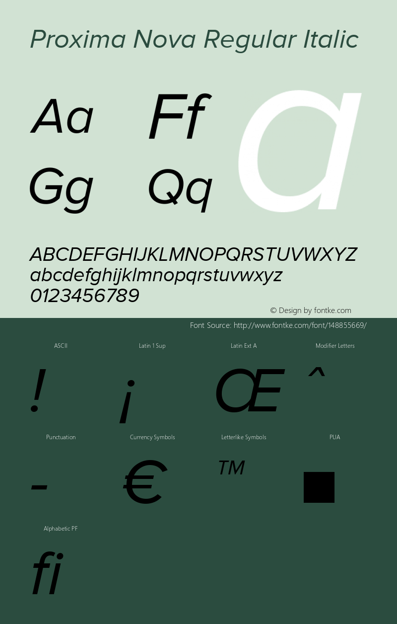 Proxima Nova Rg Italic Version 1.000;PS 001.000;hotconv 1.0.38图片样张