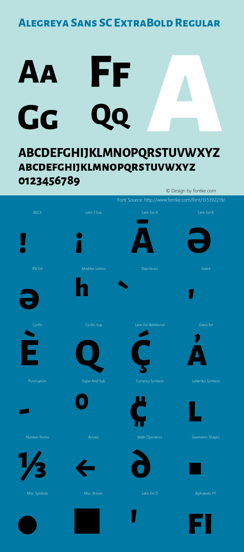 Alegreya Sans SC ExtraBold Version 2.003; ttfautohint (v1.6)图片样张