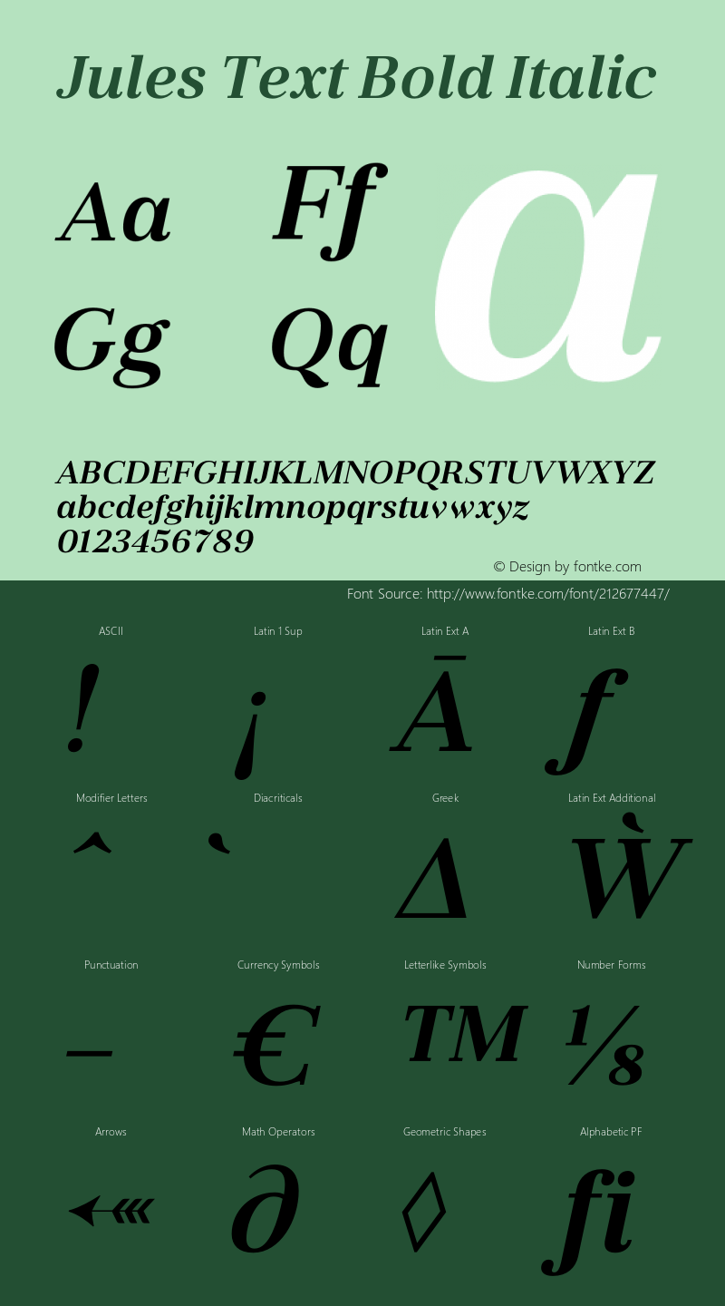 Jules Text Bold Italic Version 1.001;PS 001.001;hotconv 1.0.70;makeotf.lib2.5.58329图片样张