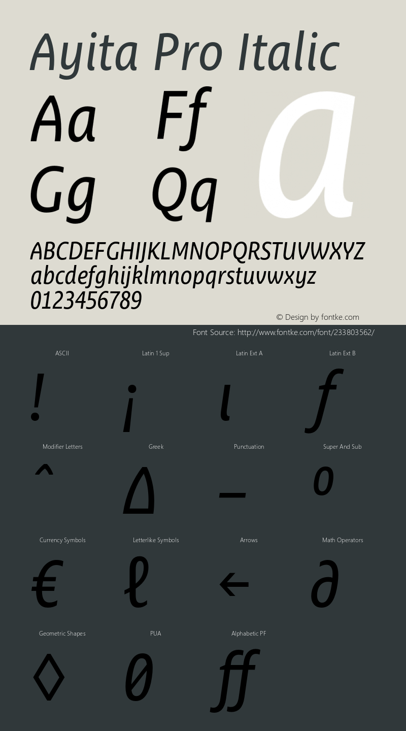 AyitaPro-Italic Version 1.0图片样张