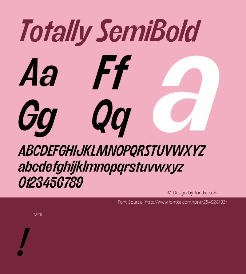 Totally SemiBold Version 1.000;Glyphs 3.1.2 (3151)图片样张