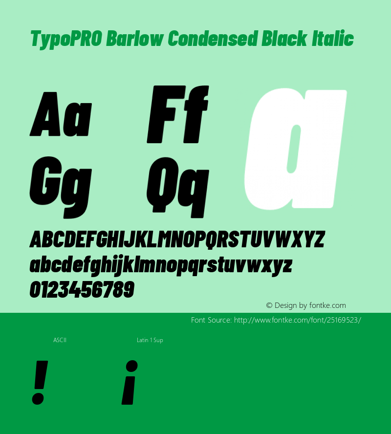 TypoPRO Barlow Condensed Black Italic Version 1.301图片样张