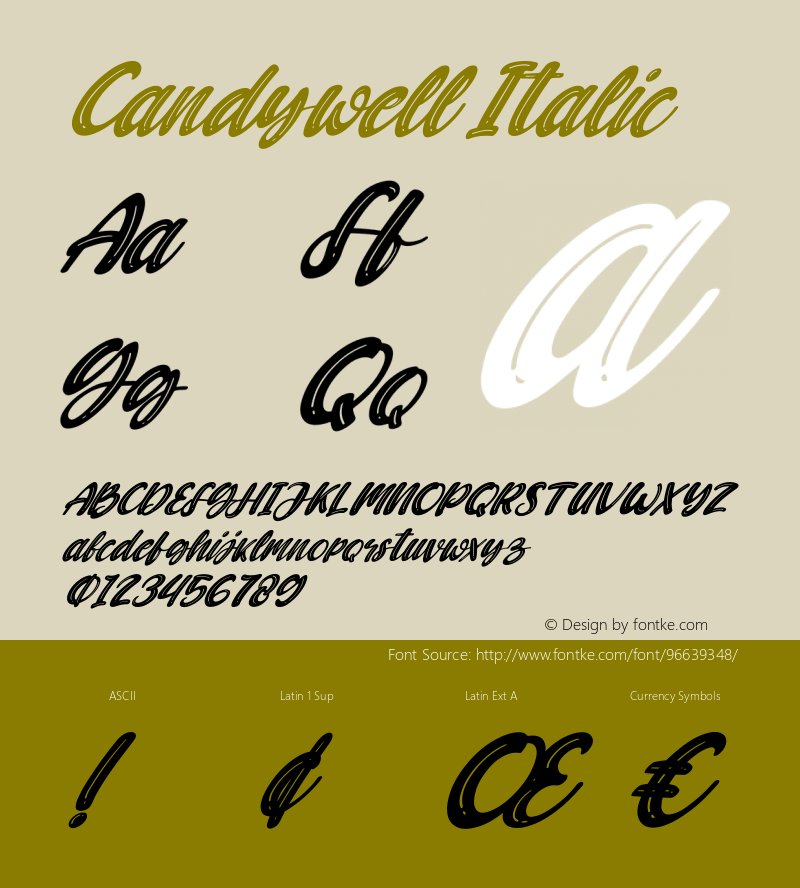 Candywell Italic Version 1.00;October 31, 2020;FontCreator 12.0.0.2563 64-bit图片样张