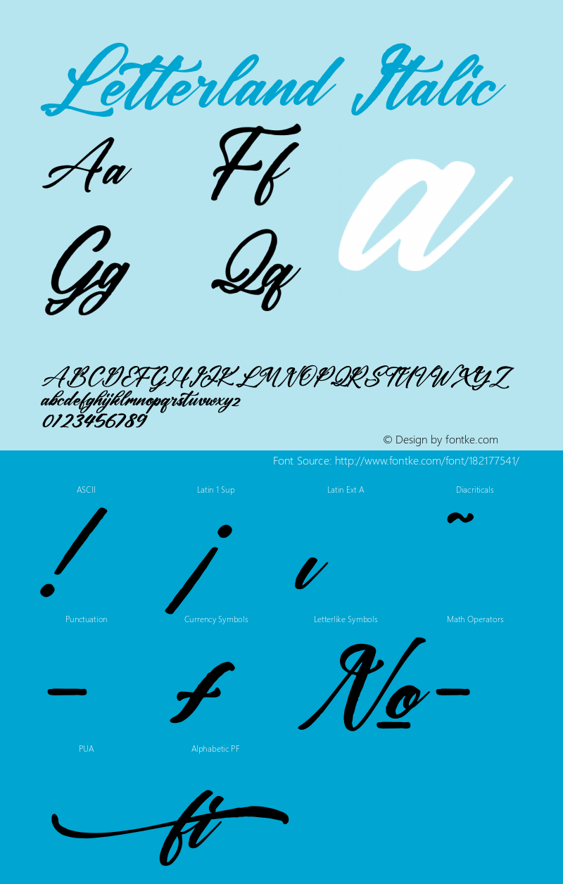 Letterland Italic Version 1.00;October 20, 2021;FontCreator 13.0.0.2683 64-bit图片样张