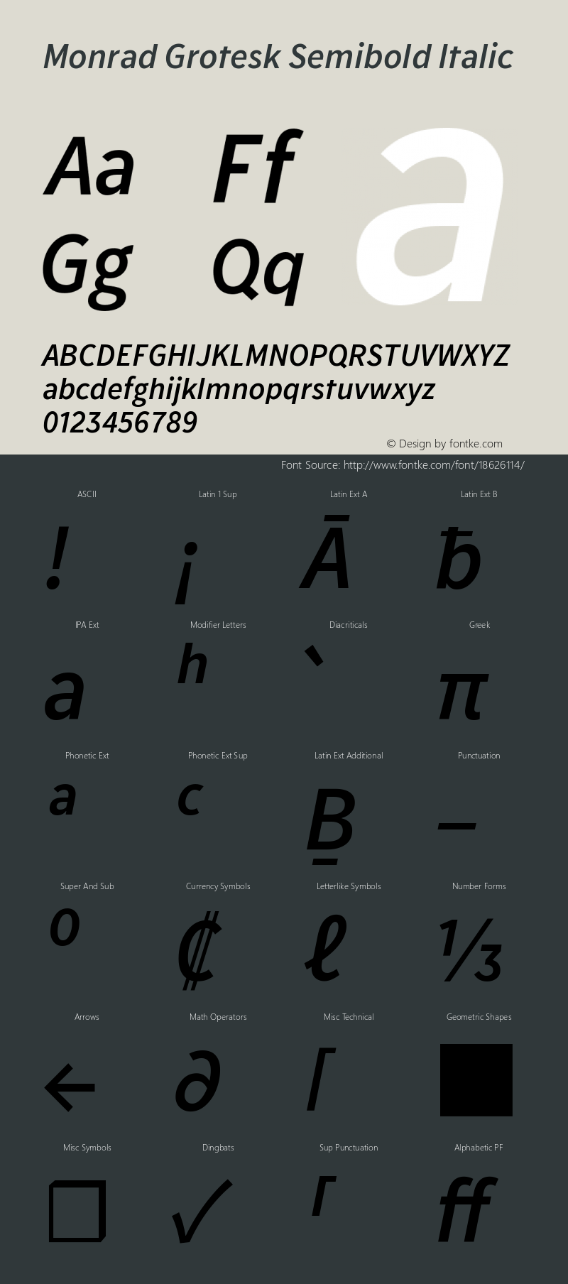 Monrad Grotesk Semibold Italic Version 1.065;PS Version 2.0;hotconv 1.0.78;makeotf.lib2.5.61930图片样张