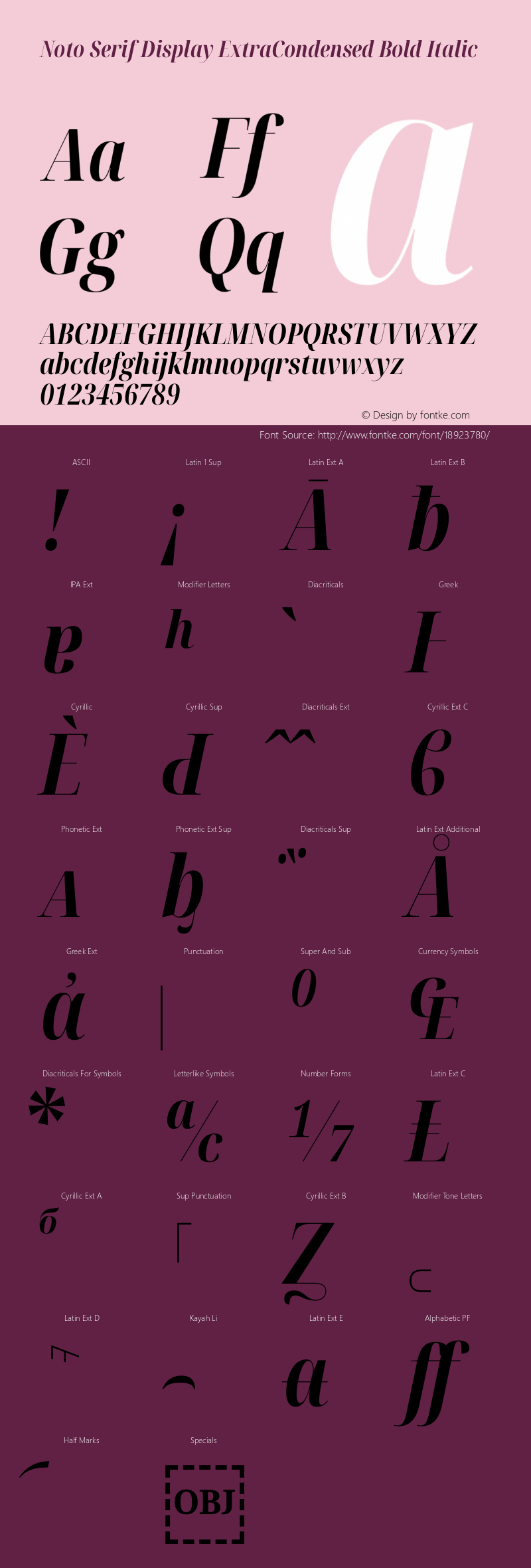 Noto Serif Display ExtraCondensed Bold Italic Version 1.900图片样张