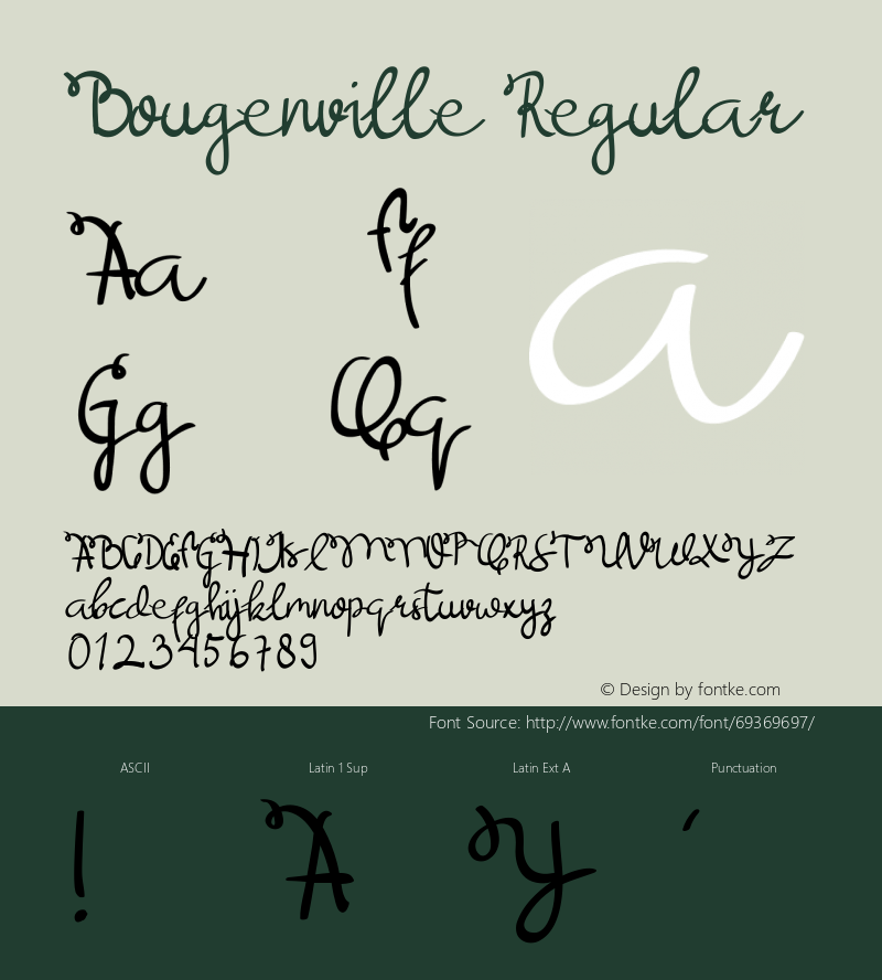 Bougenville Version 1.001;Fontself Maker 3.5.1图片样张