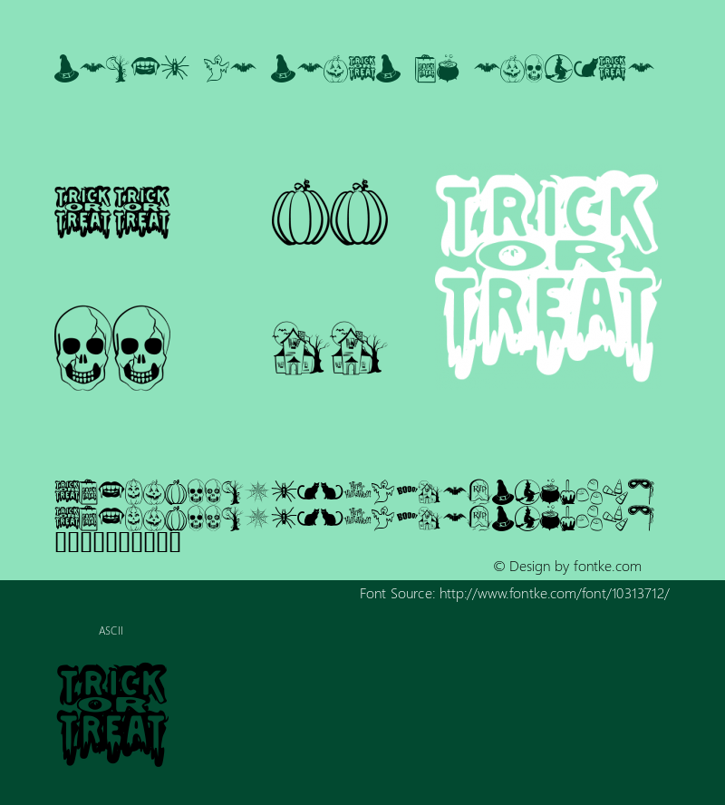 Trick or Treat BV Regular Macromedia Fontographer 4.1 10/4/99图片样张