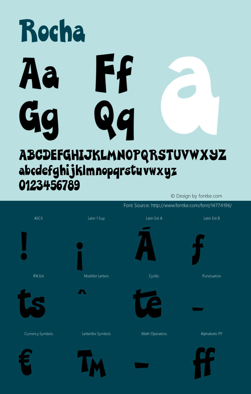 Rocha ☞ Version 1.000 2013 initial release;com.myfonts.eurotypo.rocha.regular.wfkit2.3W4W图片样张