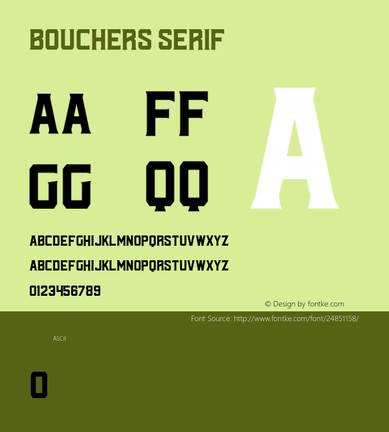 Bouchers Serif Version 1.000图片样张