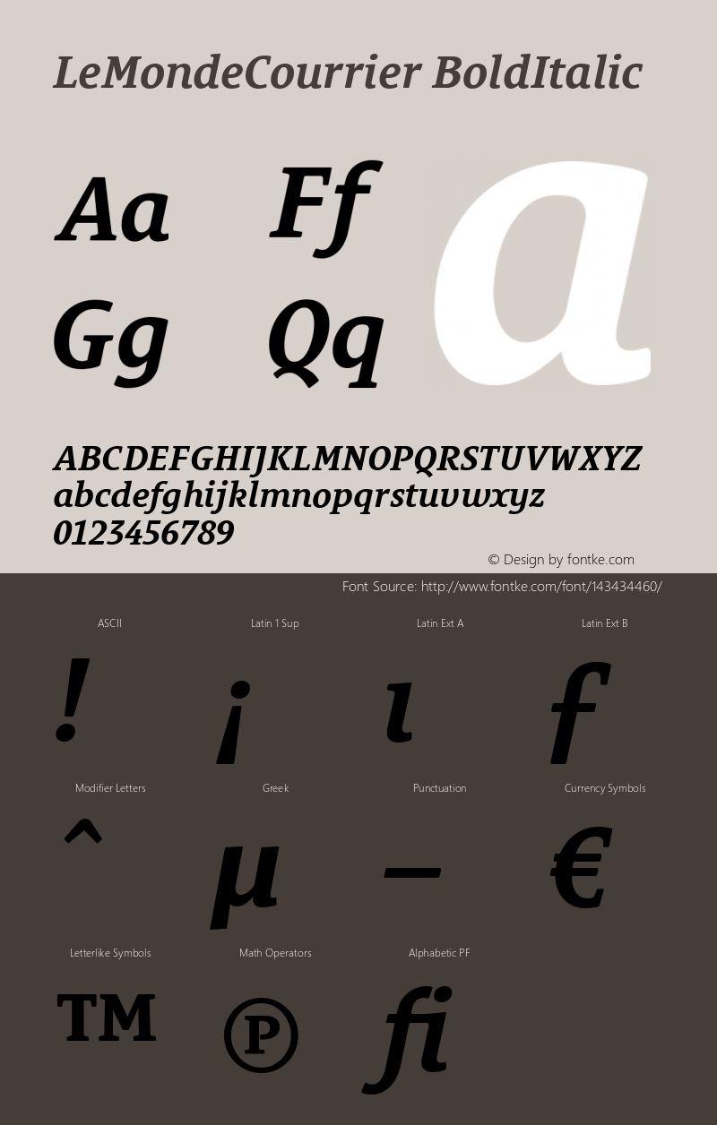 LeMondeCourrier Bold Italic Version 001.006图片样张