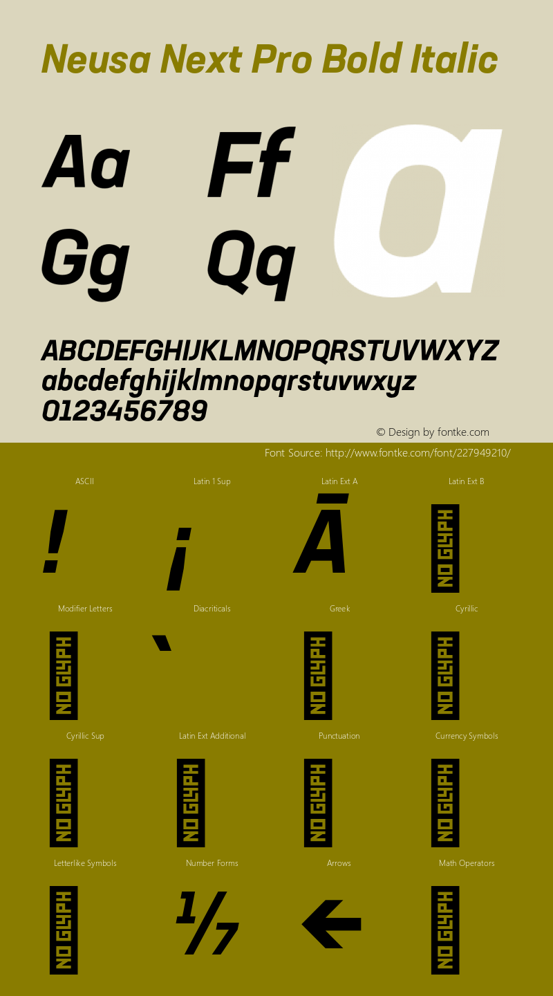 Neusa Next Pro Bold Italic Version 1.002;PS 001.002;hotconv 1.0.88;makeotf.lib2.5.64775图片样张