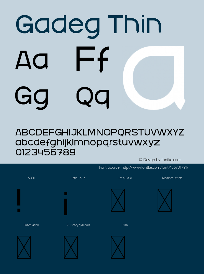 Gadeg Thin Version 1.001;Fontself Maker 3.5.4图片样张