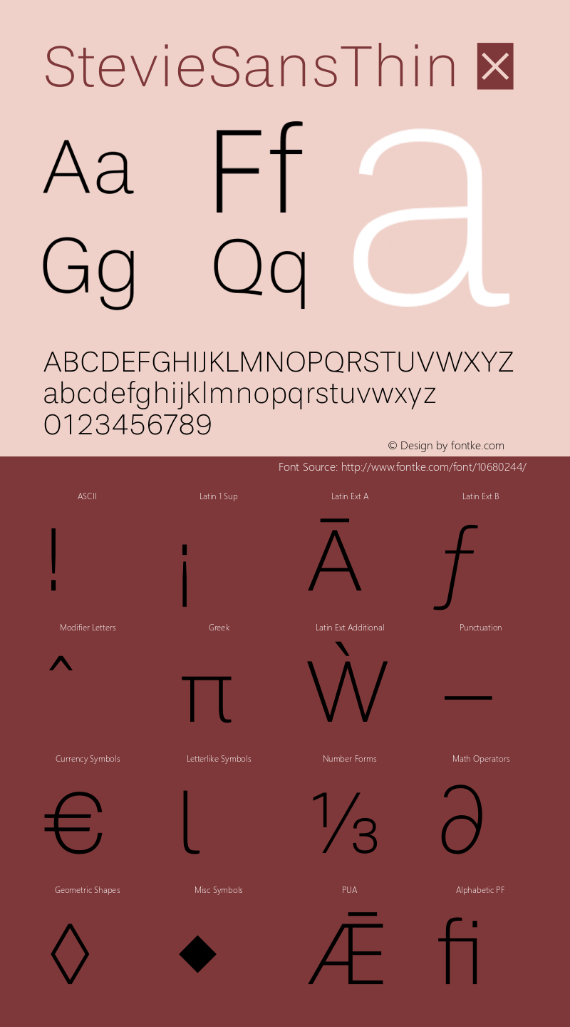 StevieSansThin ☞ Version 1.000;com.myfonts.easy.typefolio.stevie-sans.thin.wfkit2.version.4nDe图片样张