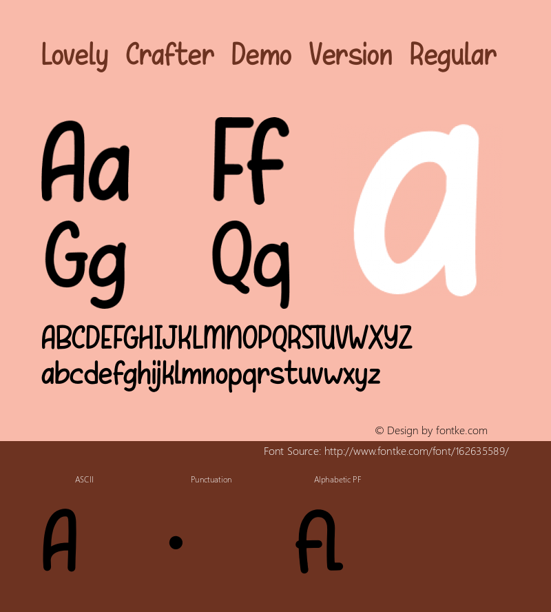 LovelyCrafterRegular Version 1.023;Fontself Maker 3.5.1图片样张