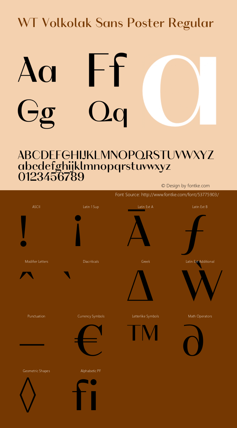 WT Volkolak Sans Poster Regular Version 3.000;PS 003.000;hotconv 1.0.88;makeotf.lib2.5.64775图片样张