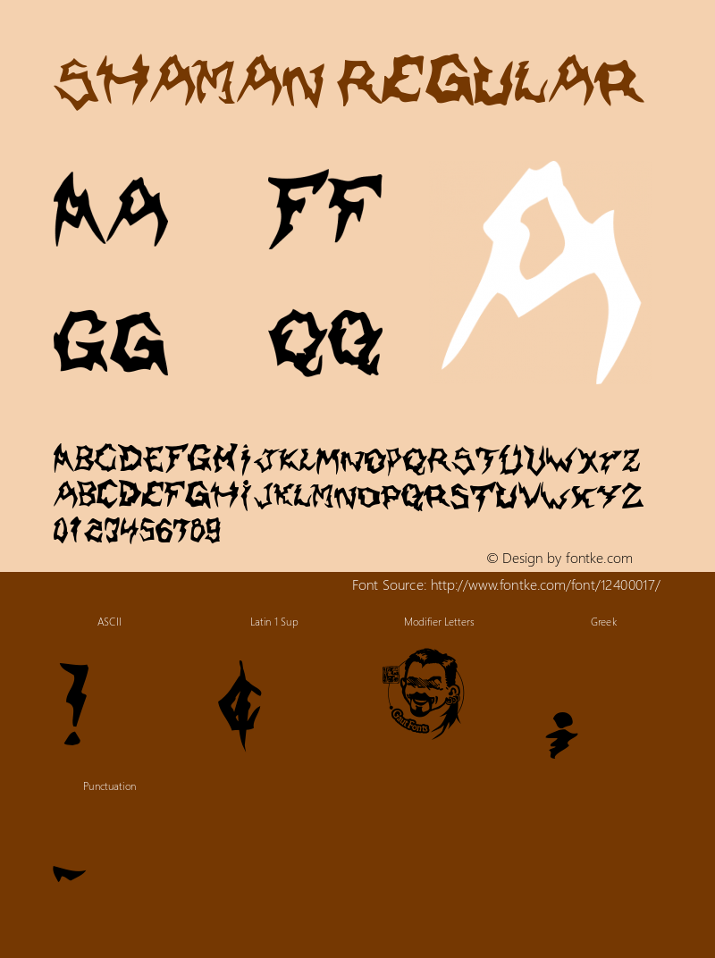 Shaman Regular Macromedia Fontographer 4.1.5 10/22/01图片样张