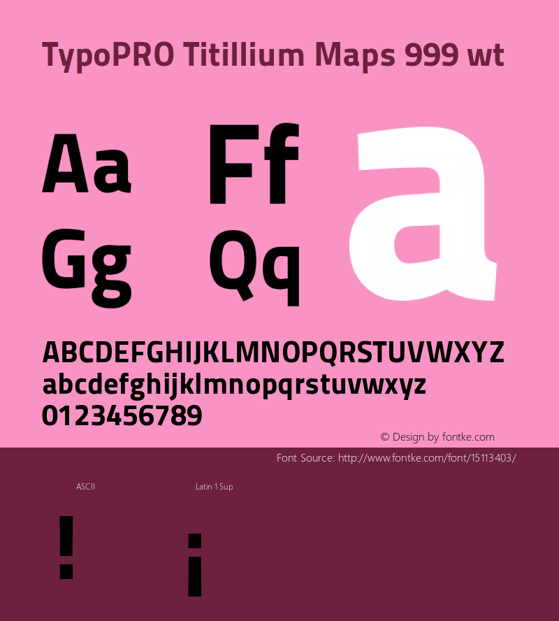 TypoPRO Titillium Maps 999 wt Version 001.001图片样张