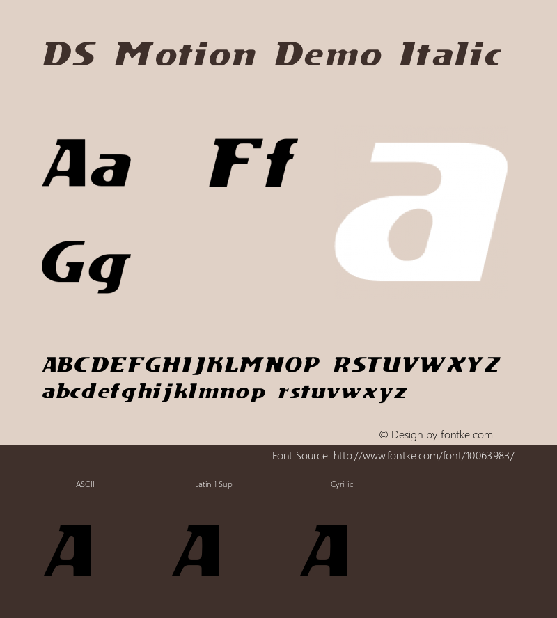 DS Motion Demo Italic Version 1.0; 2000; initial release图片样张