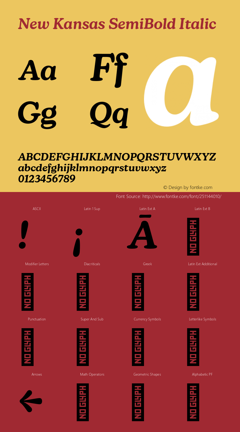 New Kansas SemiBold Italic Version 1.000;FEAKit 1.0图片样张