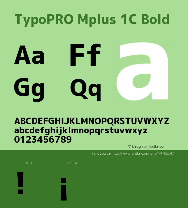 TypoPRO Mplus 1C Bold Version 1.059图片样张