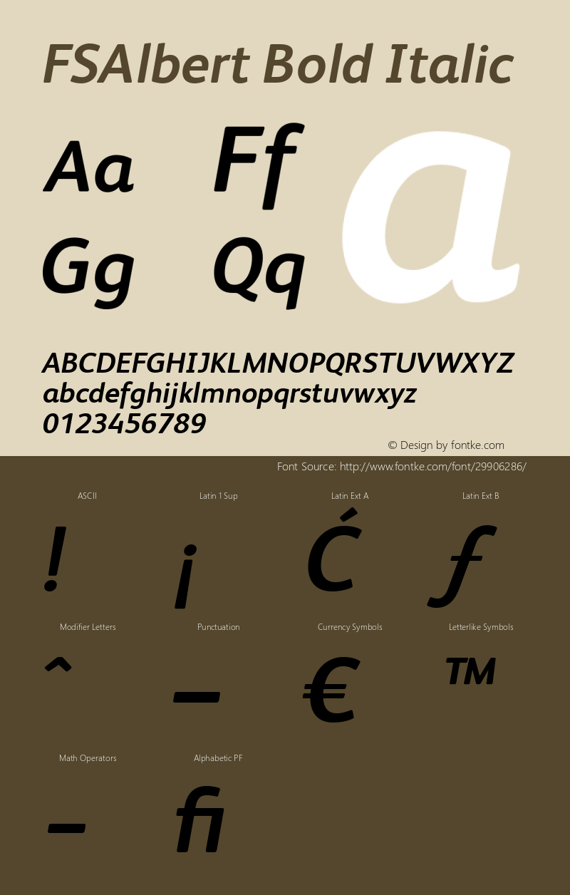 FSAlbert Bold Italic Version 1.000;PS 001.000;hotconv 1.0.38图片样张