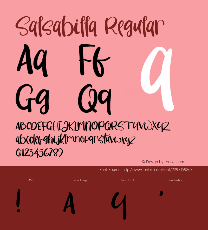 SalsabillaRegular Version 1.001;Fontself Maker 3.5.2图片样张