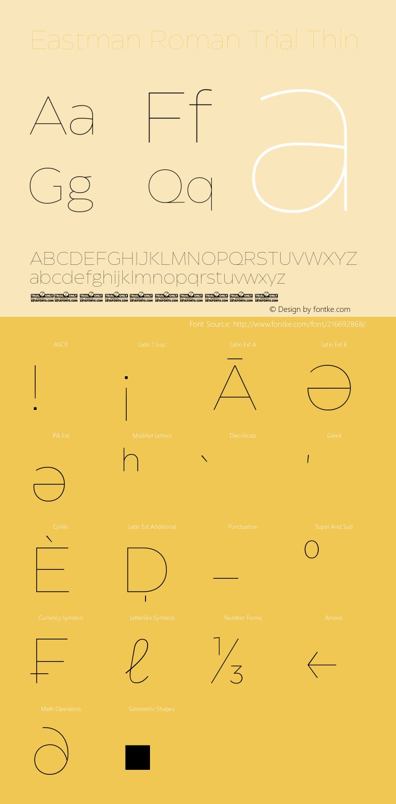 Eastman Roman Trial Th Version 3.001;hotconv 1.0.109;makeotfexe 2.5.65596图片样张