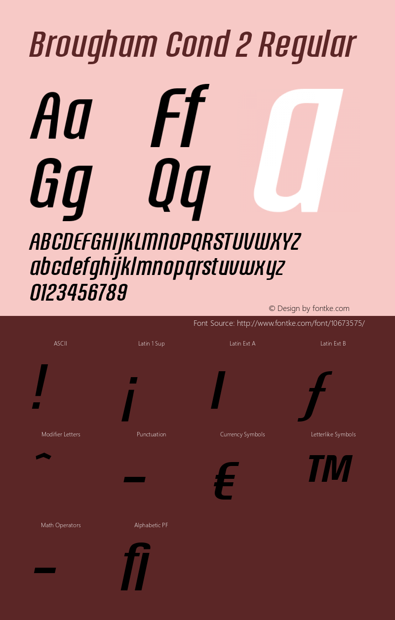 Brougham Cond 2 Regular Version 001.000;com.myfonts.jonahfonts.brougham.italic.wfkit2.3RuC图片样张