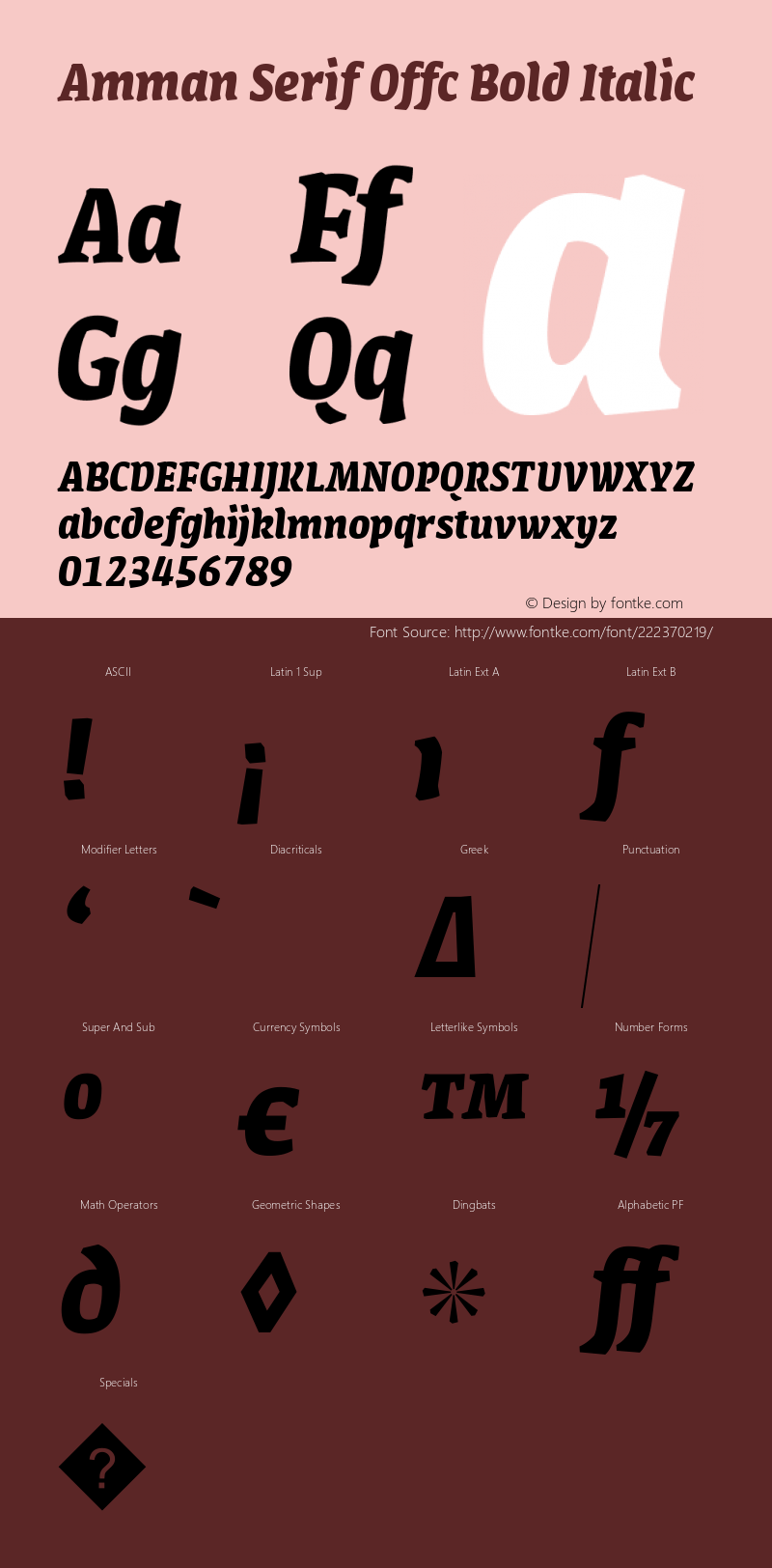 Amman Serif Offc Bold Italic Version 7.504; 2010; Build 1020图片样张