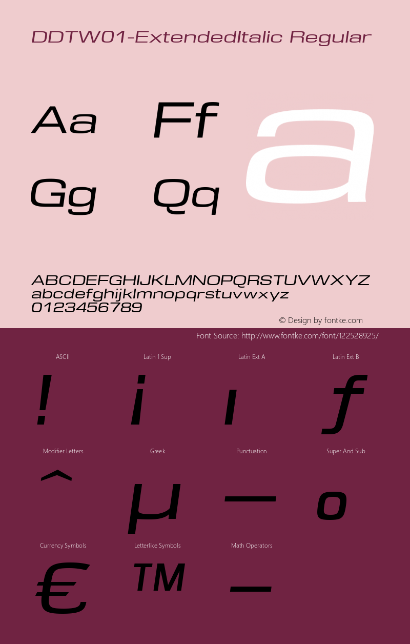 DDT W01 Extended Italic Version 1.40图片样张