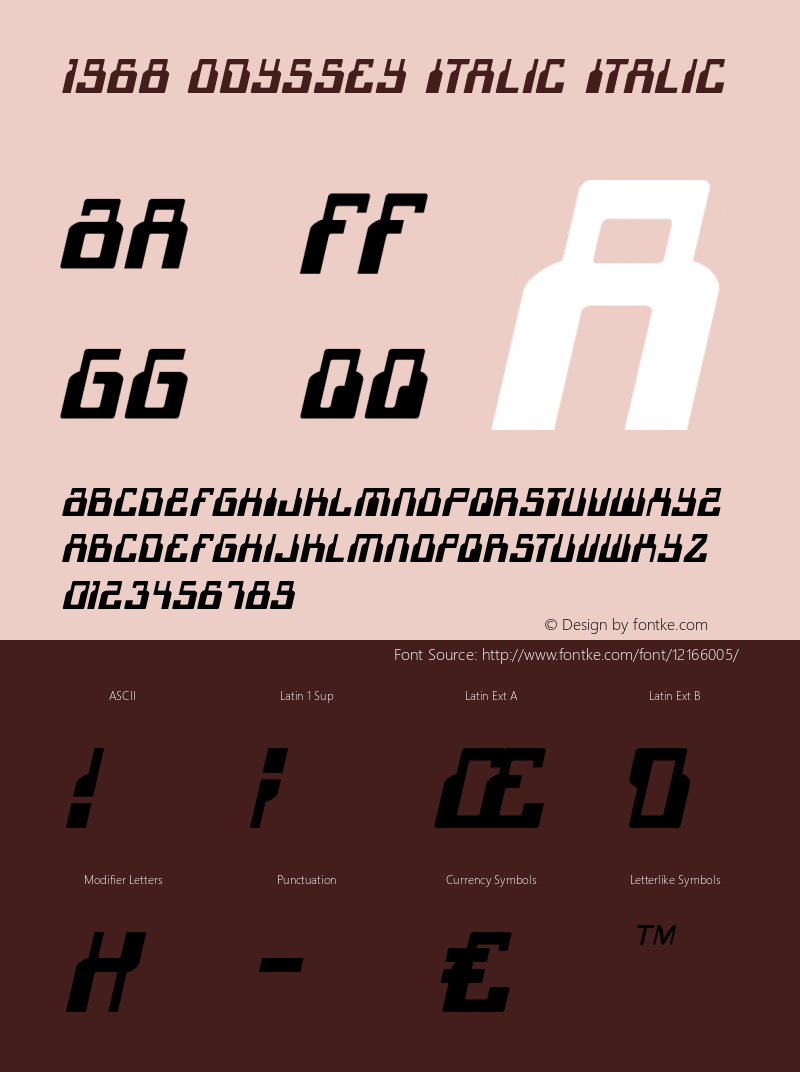 1968 Odyssey Italic Italic Version 1.0; 2015图片样张