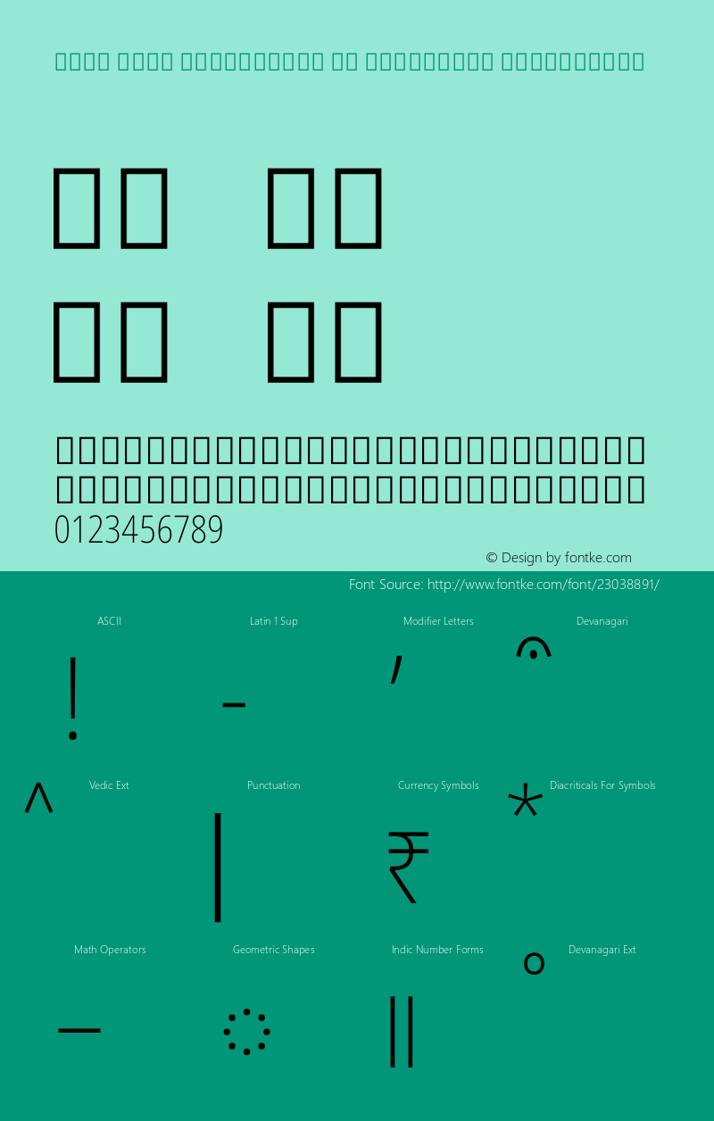 Noto Sans Devanagari UI Condensed ExtraLight Version 1.902图片样张