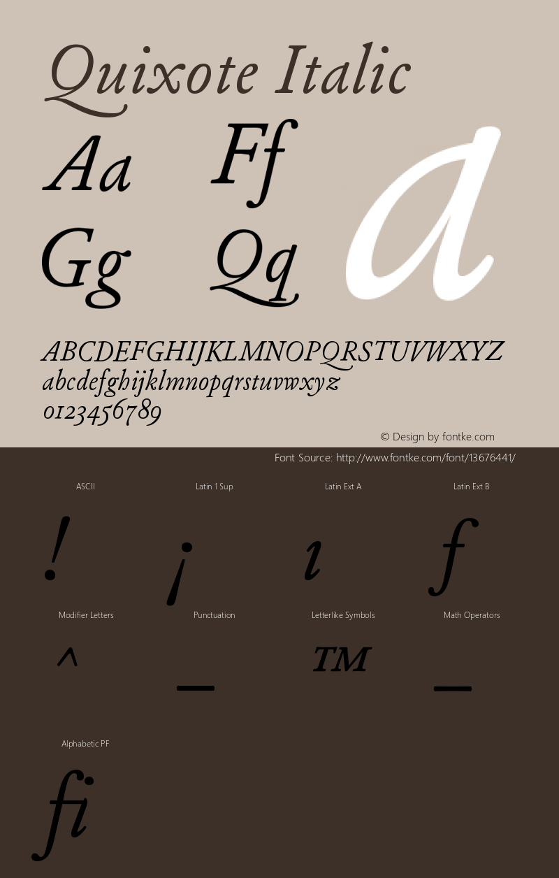 Quixote Italic Version 001.002图片样张