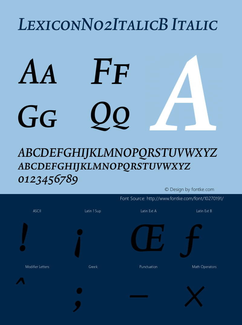 LexiconNo2ItalicB Italic 001.000图片样张